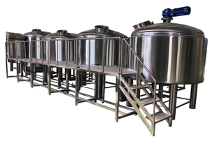 Пивоваренный завод с четырьмя паровыми сосудами для оборудования для пивоварения ремесленного пива